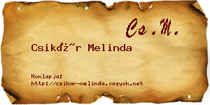 Csikár Melinda névjegykártya